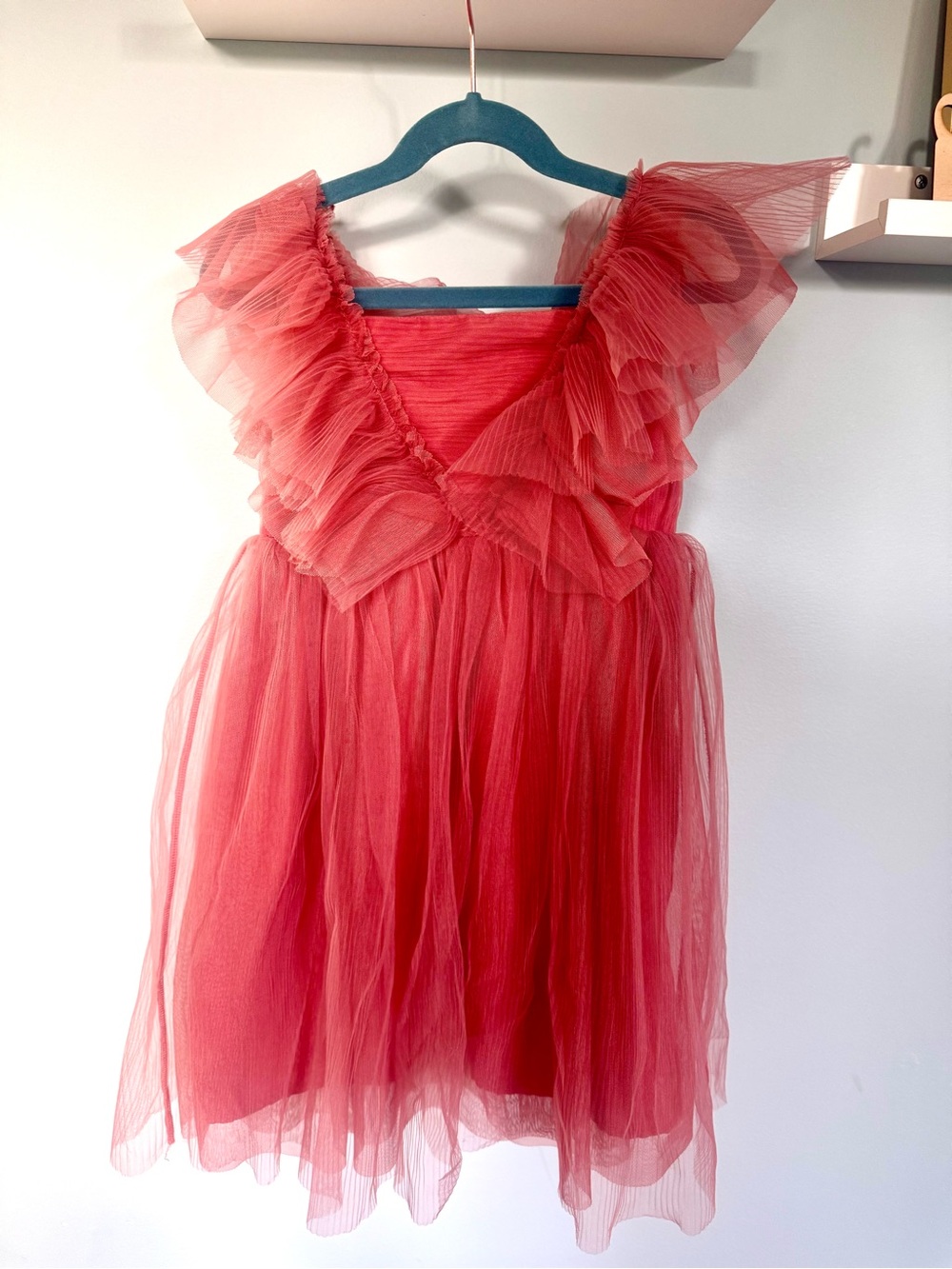 H&M Salmon Pink Ruffle Tulle Dress
